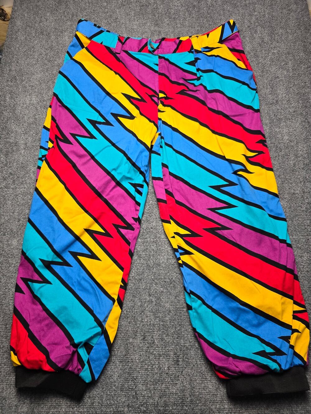 Loudmouth Golf Captain Thunderbolt Men's Rainbow Lightning Pants 38x26